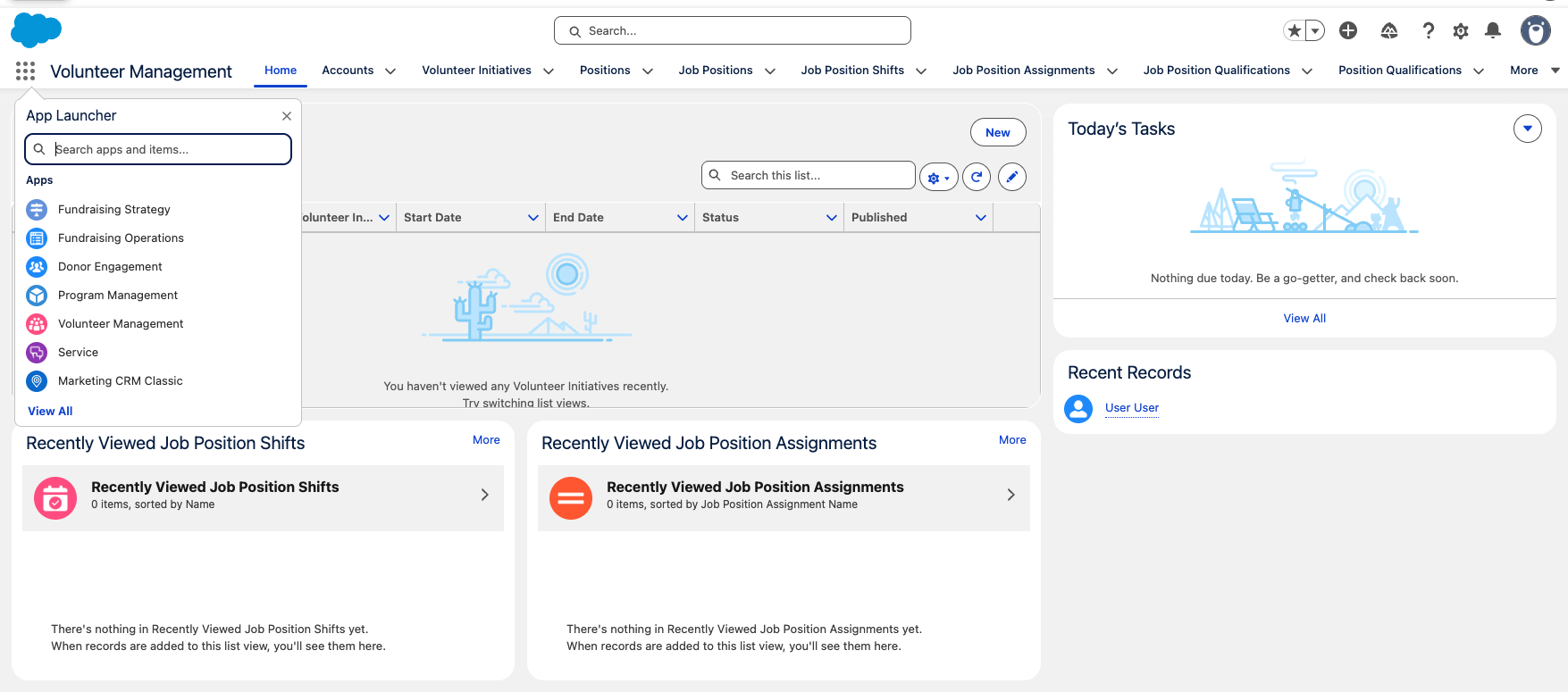 Screenshot of configured NPC org